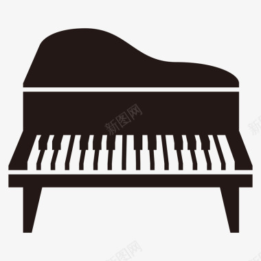 黑色的钢琴图标图标