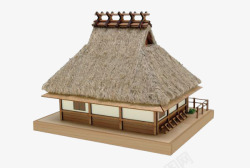 传统日式草屋模型素材