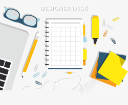 设计师桌面卡通彩色师桌面矢量图高清图片