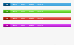 4色CSS导航菜单页面菜单栏素材