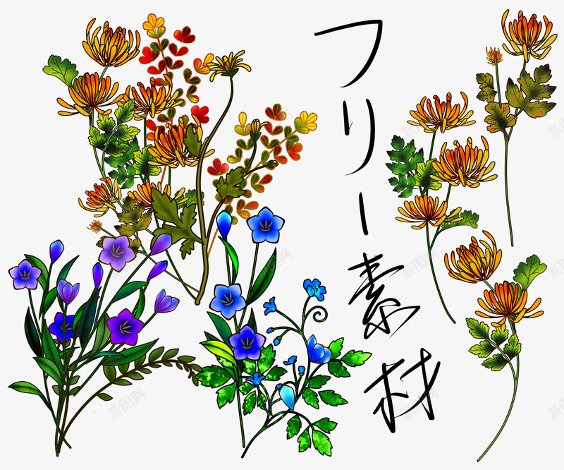 日式古典花朵花卉png免抠素材_88icon https://88icon.com 古典花朵图案 日式花朵 花卉 花朵