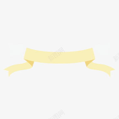 手绘婚庆图片黄色小清新丝带图标图标