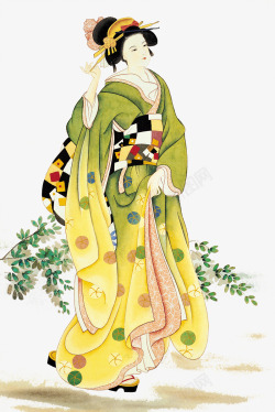 古代仙女穿和服的日本美女高清图片