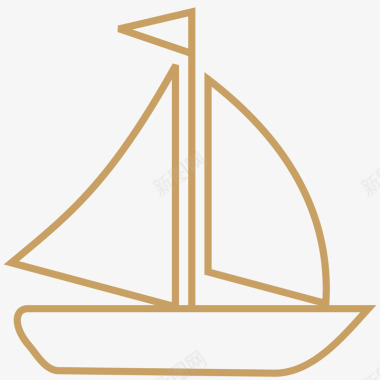 轮船卡通小船形矢量图图标图标
