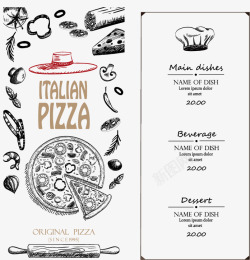 披萨餐厅菜单意大利披萨矢量图高清图片