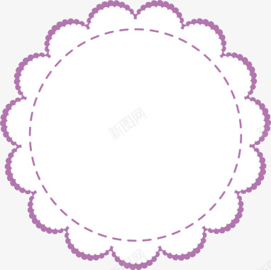 紫色花纹婚礼边框图标图标