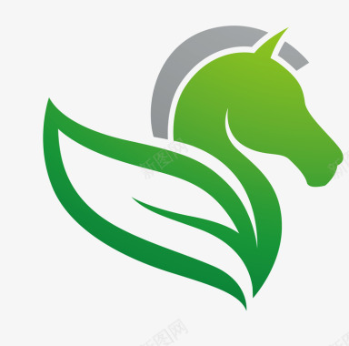 logo标识绿叶马儿矢量图图标图标