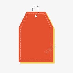 橙色商务标签素材