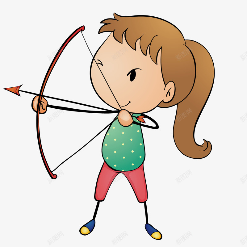 卡通射箭女孩png免抠素材_88icon https://88icon.com 人物 体育 体育项目 创意 卡通人物 奥运会 射击 射弓箭 射箭 弓箭 拉弓的箭 标志 标志图形 比赛 简笔画 运动 运动人物 运动健身