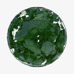 绿色地球形不规则3D立体建模素材