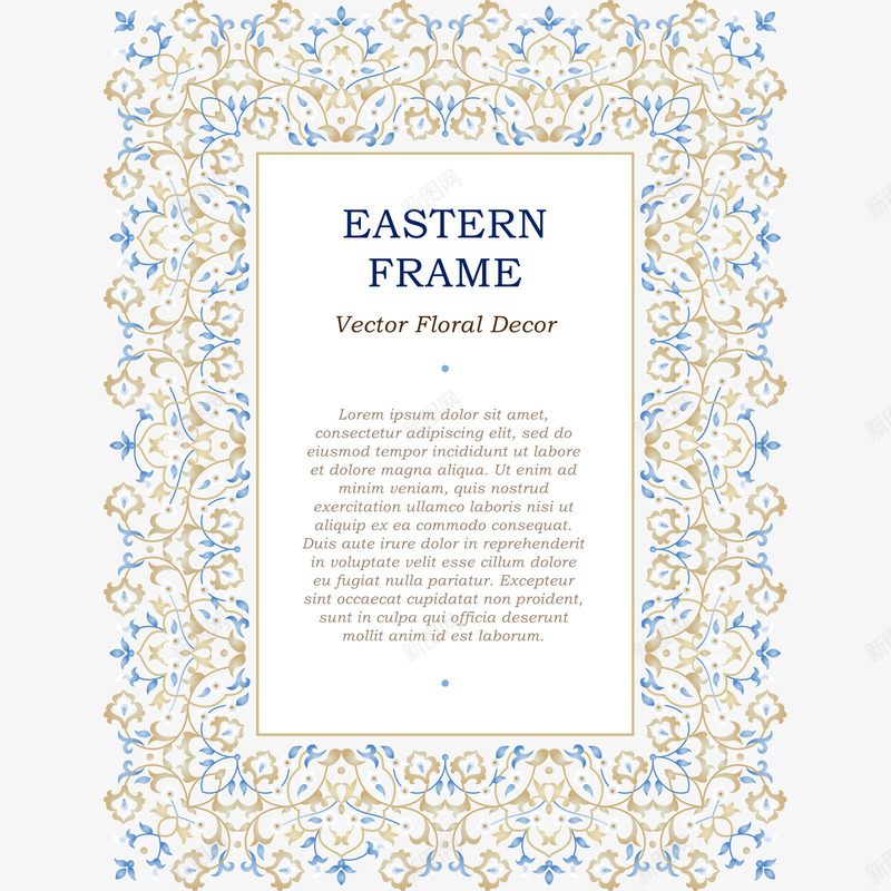 黄蓝花朵边框请柬封面矢量图eps免抠素材_88icon https://88icon.com 封面 花纹 蓝色 装饰 请柬 黄色 矢量图