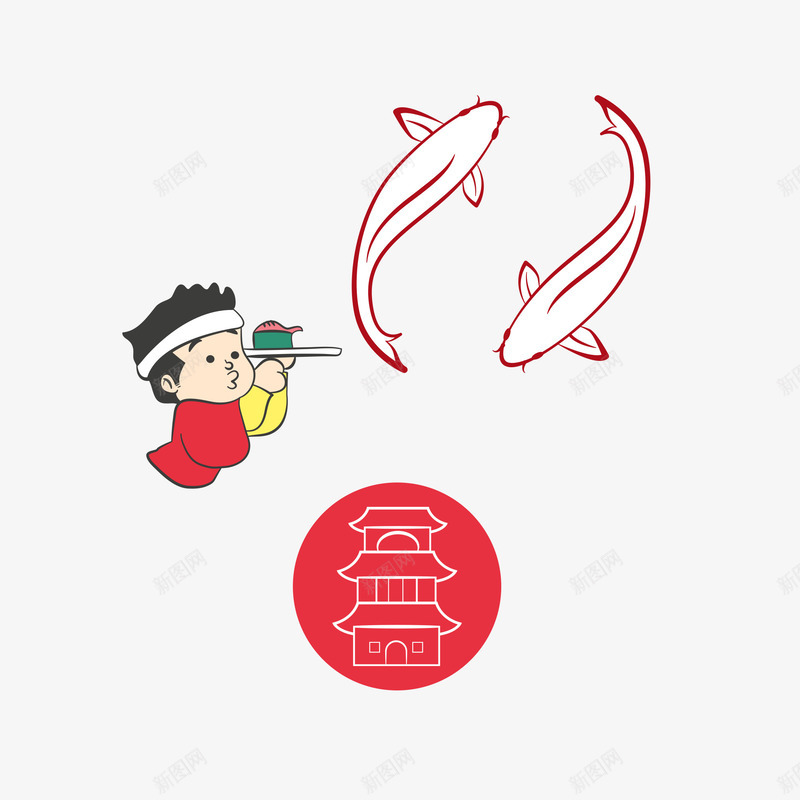 红色日式海报png免抠素材_88icon https://88icon.com 和风 日式 日式风格 日本 日本风 海报 素材 艺妓