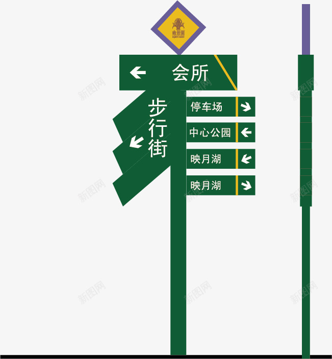 VI矢量图ai免抠素材_88icon https://88icon.com vi素材 vi设计 指示牌 标志标牌 箭头 绿色 路标 矢量图