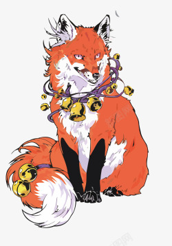 日式橙色狐狸矢量图素材