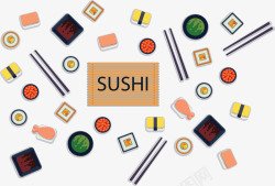 日式旅游美味寿司矢量图素材