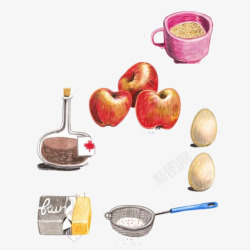 苹果剪卡各种食物手绘画片高清图片