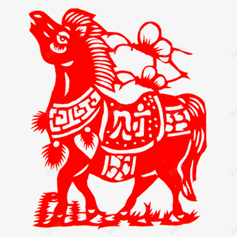 剪纸模板png免抠素材_88icon https://88icon.com 剪纸 剪纸素材 图纹 新年 新年素材 素材 贺卡 马