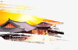 中国建筑屋顶中国建筑屋顶笔触高清图片