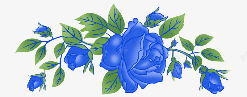 蓝色花朵png免抠素材_88icon https://88icon.com 玫瑰 白色 花卉 花卉模板下载 花卉素材下载 花朵 花藤