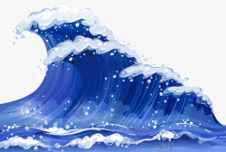 蓝色大气海浪装饰图案素材