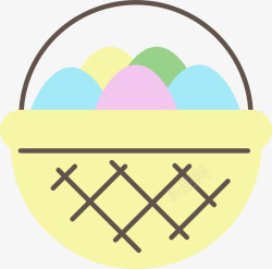 复活节一篮子的彩蛋素材