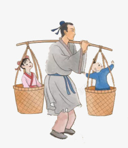 衣橱里的小孩扁担里的小孩高清图片