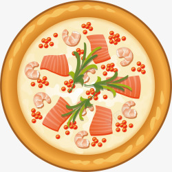 肉片意式美食披萨矢量图素材