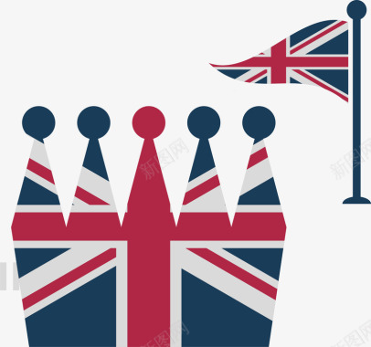 不规则图形英国旅游英国国旗王冠图标图标
