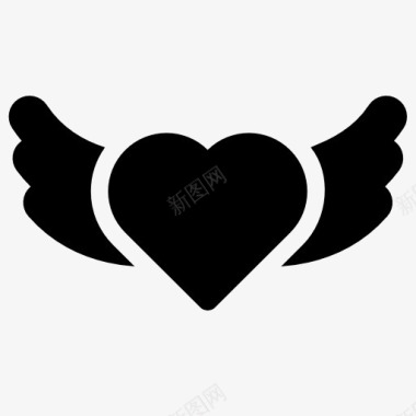heart长翅膀的心形标志图标图标