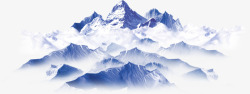 蓝色大气冰山装饰图案素材