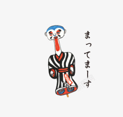 日式传统吉祥物长颈仙素材