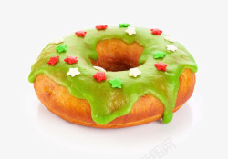 美味绿色果酱甜甜圈素材