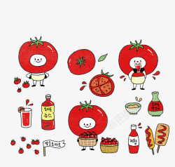 创意西红柿系列小插画素材