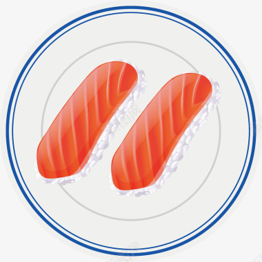 日式手绘美食三文鱼矢量图图标图标
