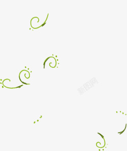 绿色旋转小花纹装饰素材
