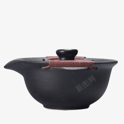 日式黑禅风手工黑陶茶壶素材