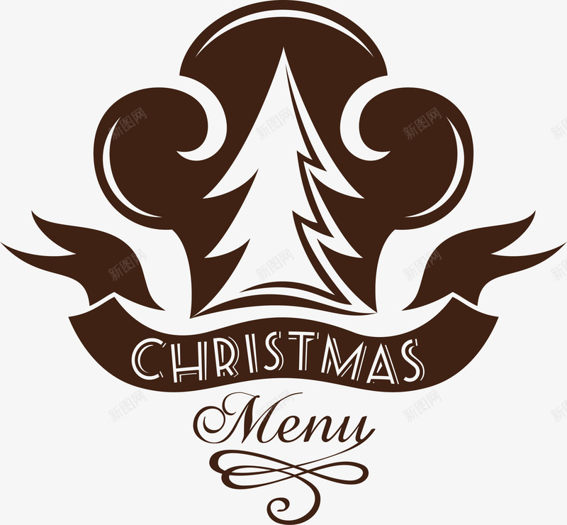 圣诞节棕色条幅png免抠素材_88icon https://88icon.com christmas menu 圣诞节条幅 圣诞节菜单 棕色帽子 棕色条幅