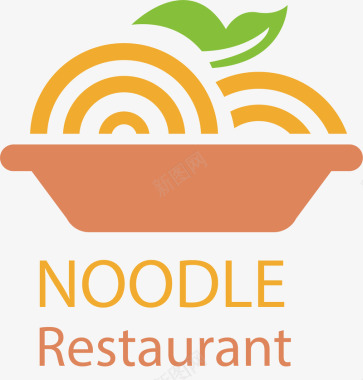吃面面条中式餐饮logo矢量图图标图标