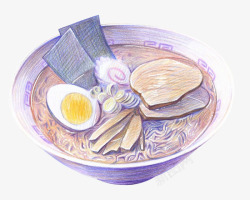 海苔笋干卤蛋肉片拉面素材