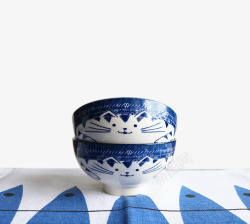 日式陶瓷招财猫碗素材