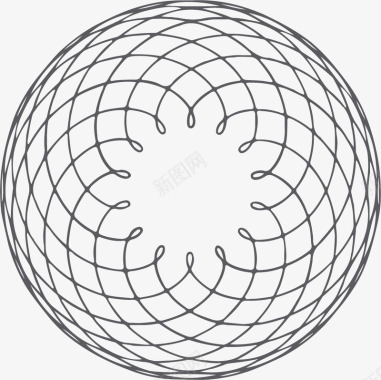 手绘曲线缠绕圆环图标图标
