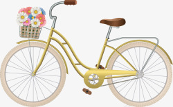 带花的文艺自行车小清新自行车高清图片