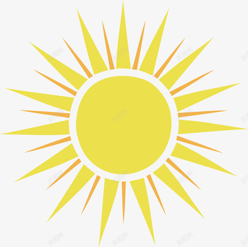 耀眼的太阳矢量图ai免抠素材_88icon https://88icon.com 中心对称图形 卡通 太阳 金黄色 黄色圆形 矢量图