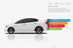 白色汽车配件汽车创意信息图表高清图片