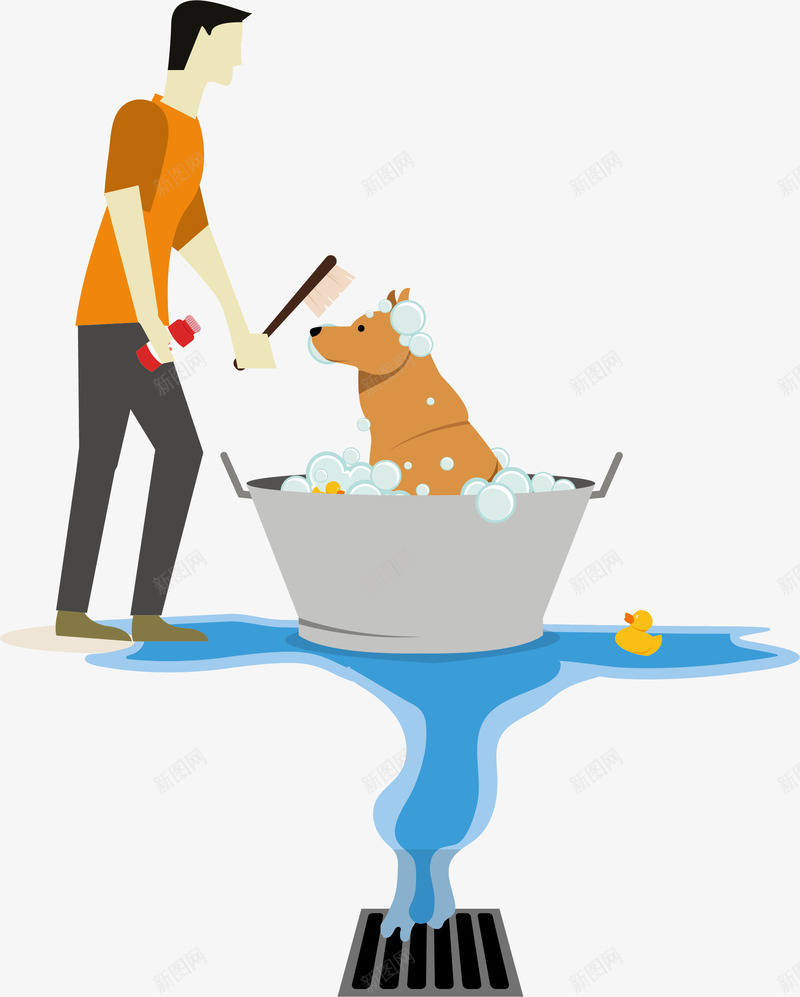 给狗狗洗澡png免抠素材_88icon https://88icon.com 人与宠物 人和宠物 卡通 宠物店 宠物狗 洗澡 犬类动物 皮肤清洁