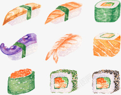日式寿司组素材