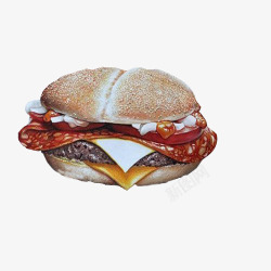 肉食三明治手绘画片素材