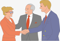 卡通商务插图两人握手素材