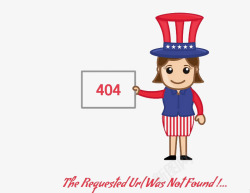 404错误卡通女服务员网页模板素材
