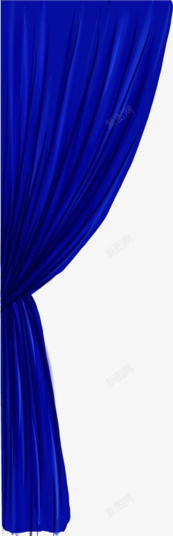 蓝色唯美窗帘布艺素材